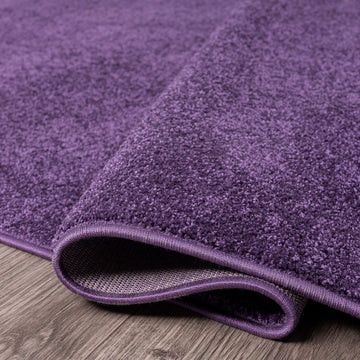 Haze Solid Low-pile Area Rug Purple